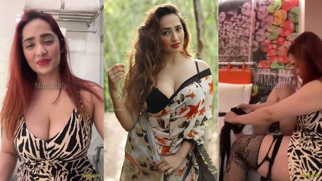 Aditi Mistry Teasing Live Stream Trying Corset and Fishnet Stockings for Fans