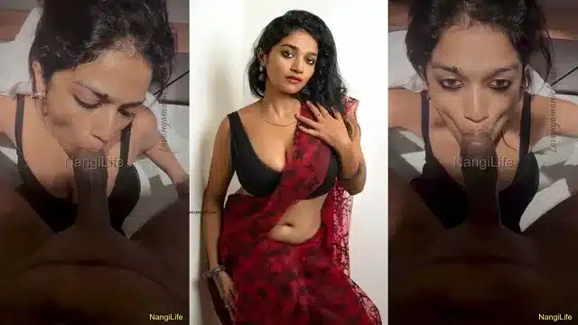 Sultry Beauty Lavanya Manickam Fed Cock by Partner While Recoding App Video