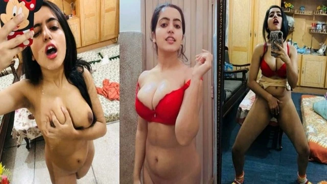 Gorgeous College Beauty Showing Very Hot Naked Figure with Perky Tits in Mirror and Washroom