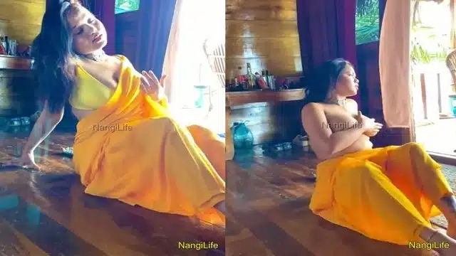 Insta Babe DK Insane Raunchy Saree Stripping Naked Playing with Her Tits and Pussy