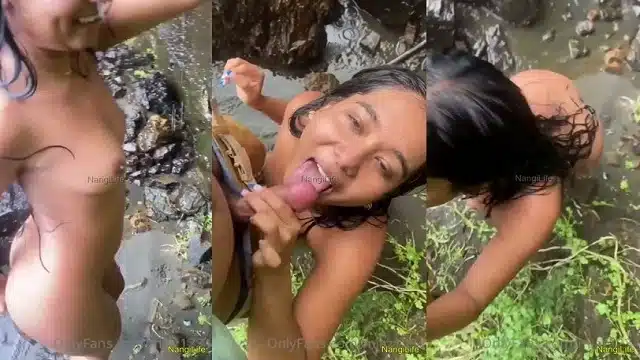Mia Z aka MiaZ1234 Outdoor Jungle Naked in Rains Deepthroat and Doggy Fuck