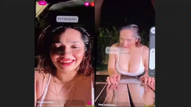 Aditi Mistry Sexy White Skimpy Bikini in Open Pool at Night Fans Live Stream