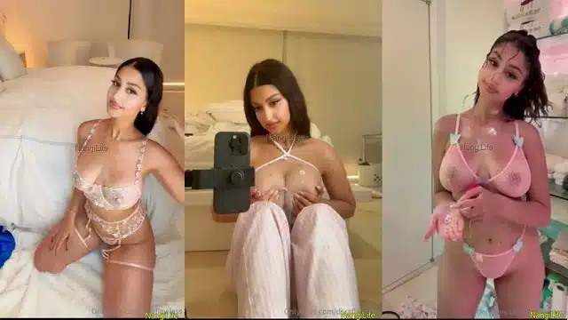 Diva Flawless Transparent Lingerie Stripping Showing Bare Boobs Rubbing Pussy Three Videos
