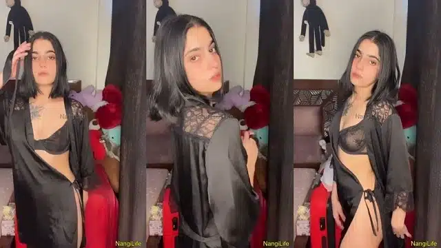Jasneet Kaur Diwali Stream in Transparent Black Lingerie Accidental Nipple Slip Shown Clearly